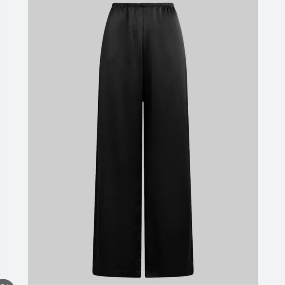 LESET Barb satin wide-leg pants - XS - Black